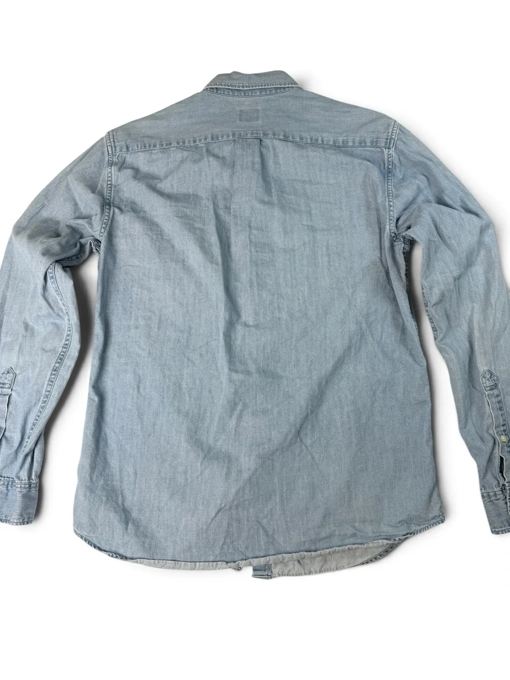 J.Crew Denim Men’s Medium Chambray Shirt Light Wash Long Sleeve 100% Cotton